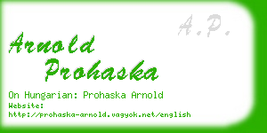 arnold prohaska business card